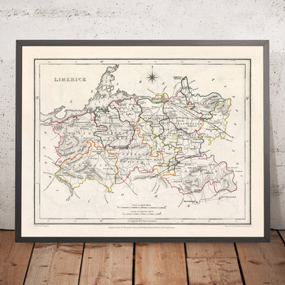 Old Map of County Limerick by Samuel Lewis, 1844: Adare, Askeaton, Bruree, Croom, Kilmallock