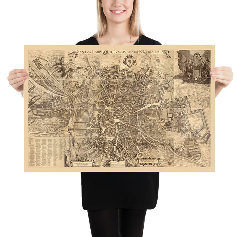 Mapa antiguo raro grande de Madrid por Teixeira, 1656: Plaza Mayor, Calle Mayor, Calle de Alcalá, Iglesias Mayores, Conventos 