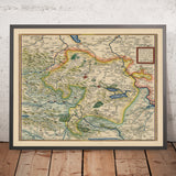 Old Map of Mansfeld District, Germany by Ortelius, 1575: Mansfeld-Südharz, Halle, Salsa River, Helm River