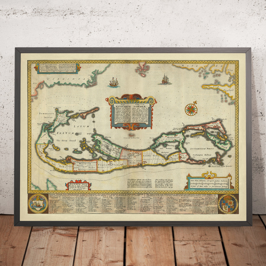 Mappa antica delle Bermuda di Speed, 1627: Hamilton, St. George&