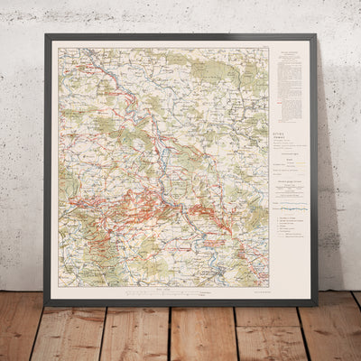 Ancienne carte militaire de l'offensive Meuse-Argonne de la Première Guerre mondiale par Pershing, 1918 : Verdun, Montfaucon, Sedan, Romagne, Cunel 