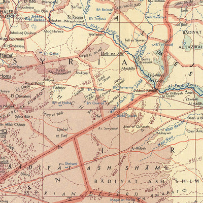 Ancienne carte du Moyen-Orient, 1967 : Turquie, Iran, Irak, Chypre, Israël, Jordanie 