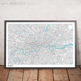 Moderne London-Karte mit echten U-Bahn- und Überlandbahn-Routen 