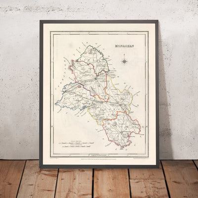 Old Map of County Monaghan by Samuel Lewis, 1844: Castleblayney, Clones, Ballybay, Carrickmacross, Glaslough