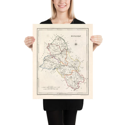Old Map of County Monaghan by Samuel Lewis, 1844: Castleblayney, Clones, Ballybay, Carrickmacross, Glaslough