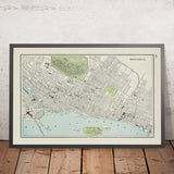 Alte Karte von Montreal von Cram, 1901: Mount Royal Park & Friedhof, Sankt-Lorenz-Strom, Alt-Montreal, McGill-Universität, Lafontaine-Park 