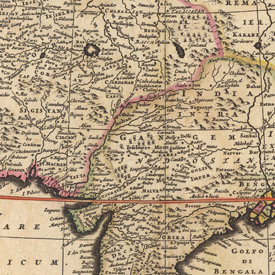 Antiguo mapa de Asia de Visscher, 1690: Oriente Medio, Asia oriental, Asia central, Asia meridional, Asia sudoriental