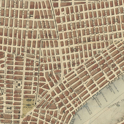 Antigua mapa de la ciudad de Nueva York por Tallis y Rapkin, 1851: Manhattan, Brooklyn, Williamsburgh, Ayuntamiento, Casa de Aduanas 