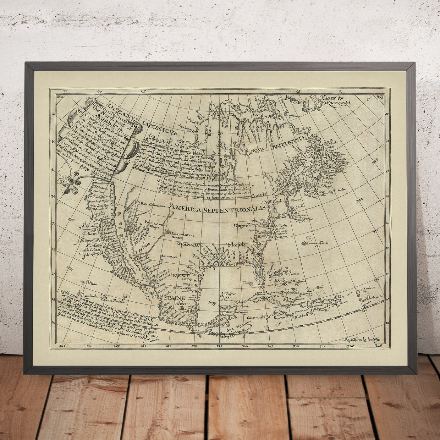 Seltene alte Karte von Nordamerika von Briggs, 1625: Cape Cod, Hudson Bay, Jamestown, Kalifornieninsel, San Diego 