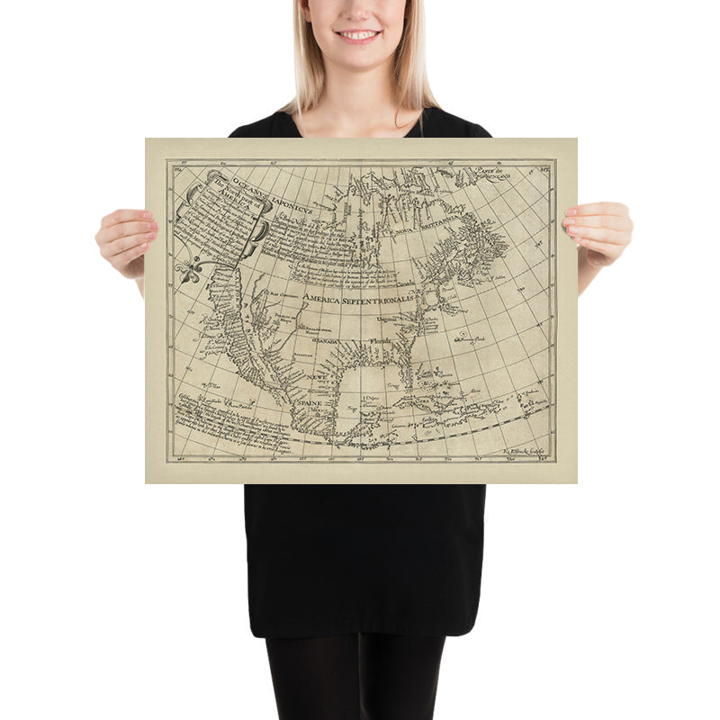 Seltene alte Karte von Nordamerika von Briggs, 1625: Cape Cod, Hudson Bay, Jamestown, Kalifornieninsel, San Diego 