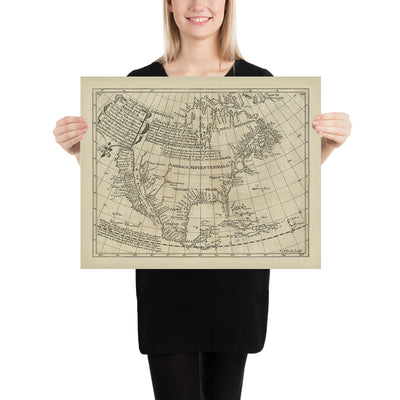 Seltene alte Karte von Nordamerika von Briggs, 1625: Cape Cod, Hudson Bay, Jamestown, Kalifornieninsel, San Diego 