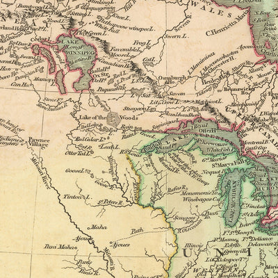 Ancienne carte de l'achat de la Louisiane en Amérique du Nord par Cary, 1806 : Côte incomplète de l'Alaska et du Canada 