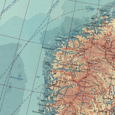 Mapa antiguo de Europa del Norte, 1967: Escandinavia, Islas Británicas, Islandia, Mar del Norte y Báltico 