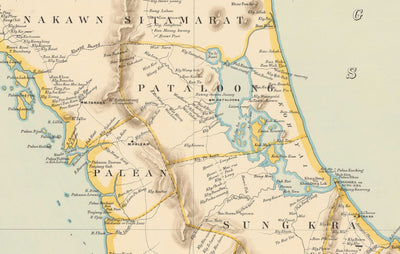 Old Map of the Malay Peninsula in 1898 by Cuylenburg & Stanford - Malaysia, Thailand, Singapore, Johor, Malacca