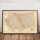 Alte Karte der Lower East Side, Manhattan von Bromley, 1879: James, Market, Pike, Rutgers Slip, Chatham Square 