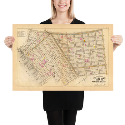 Old Map of Lower East Side, Manhattan by Bromley, 1879: James, Market, Pike, Rutgers Slip, Chatham Square