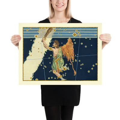 Alter Sternenkarte des Orion von Johann Bayer, 1603 - Himmelskonstellationskarte 