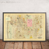 Mapa antiguo de Harlem, NYC por Bromley, 1879: Parque Riverside, convento, Broadway, ferrocarriles, Avenida Ámsterdam 