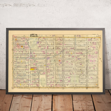 Ancienne carte du quartier 18 de la ville de New York par Bromley, 1879 : Madison Square, Gramercy Park, Stuyvesant Square, Union Square, Tammany Hall