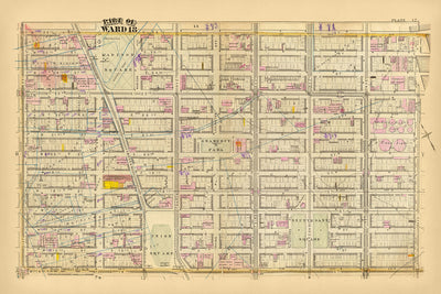Old Map of New York City's Ward 18 by Bromley, 1879: Madison Square, Gramercy Park, Stuyvesant Square, Union Square, Tammany Hall