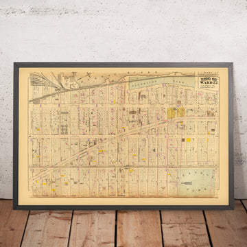 Old Map of Upper West Side, NYC, 1879: Central Park, Riverside Park, Broadway, Ward 22