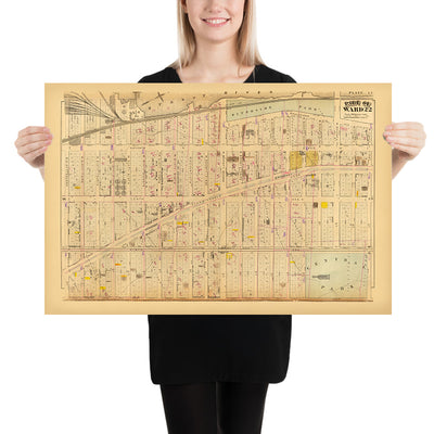 Old Map of Upper West Side, NYC, 1879: Central Park, Riverside Park, Broadway, Ward 22