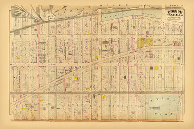 Old Map of Upper West Side, NYC, 1879: Central Park, Riverside Park, Broadway, Ward 22