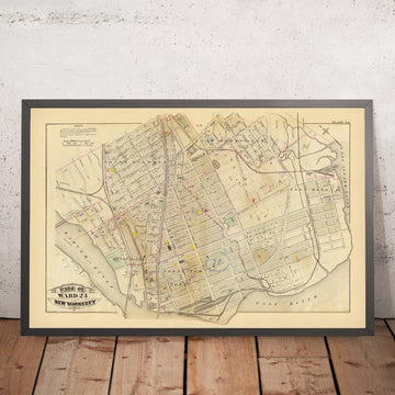 Alte Karte des Bronx, NYC von Bromley, 1879: South Melrose, Mott Haven, St. Mary&
