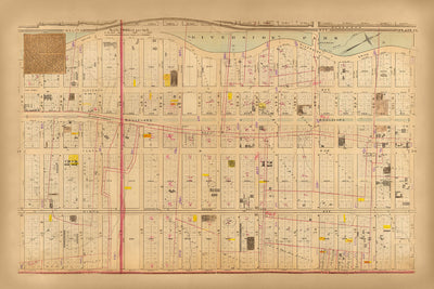 Alte Karte des Upper West Side, NYC, 1879: Riverside Park, West 81. bis West 101. Straße 