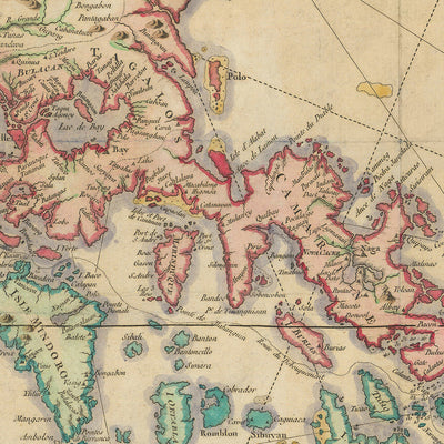 Rare Old Map of the Philippines by Bellin, 1752: Rococco Reduction of Murillo Velarde's Map