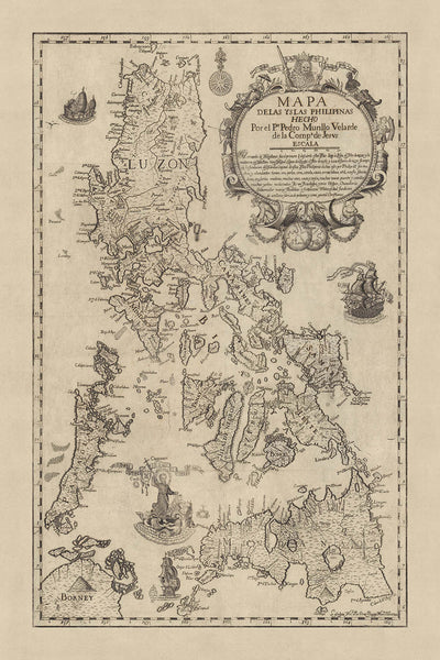 Old Map of the Philippines, 1744: Reduced Version of 1734 Murillo Velarde Chart