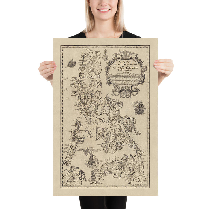 Old Map of the Philippines, 1744: Reduced Version of 1734 Murillo Velarde Chart