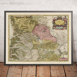 Alte Karte von Piemont und Monferrato, Italien von Joan Blaeu, 1665: Turin, Alessandria, Asti, Casale Monferrato, Vercelli 