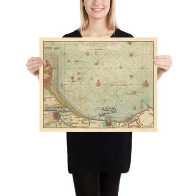 Antigua carta de Yakarta (Batavia) de van Keulen, 1778: Isla Onrust, Islas Mil, Indonesia 