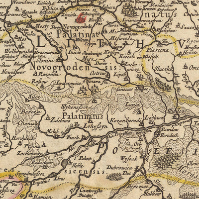 Old Map of Poland by Visscher, 1690: Warsaw, Vilnius, Minsk, Vienna, Kyiv