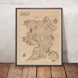 Alte Karte von Connacht von Petty, 1685: Galway, Leitrim, Mayo, Sligo, Roscommon 