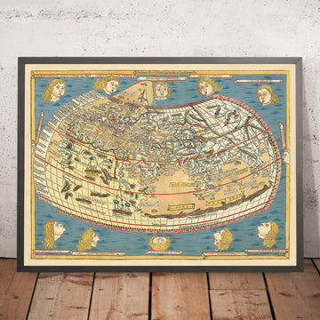 Carte ancienne rare du monde par Ptolémée, 1486 : L&