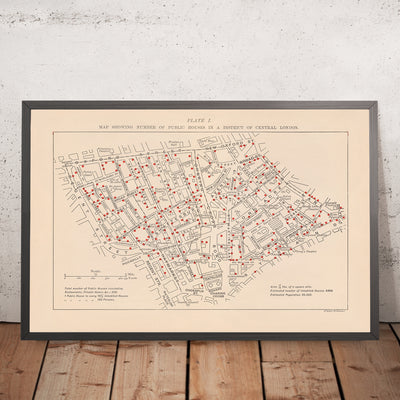 Mapa de Pubs Antiguos de Londres, 1889: Soho Victoriano, Covent Garden, Seven Dials, West End 