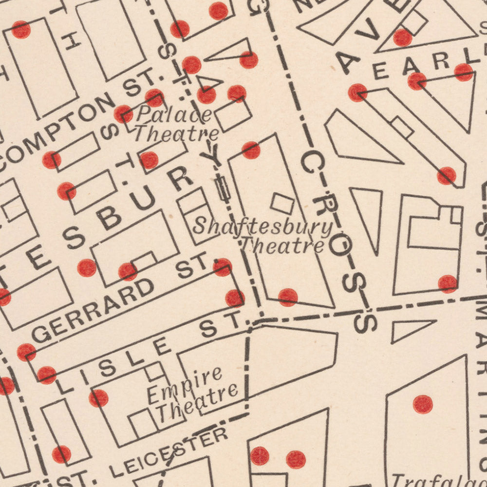 Mapa de Pubs Antiguos de Londres, 1889: Soho Victoriano, Covent Garden, Seven Dials, West End 