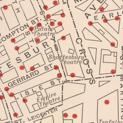 Mapa de Pubs Antiguos de Londres, 1889: Soho Victoriano, Covent Garden, Seven Dials, West End 