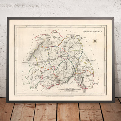 Old Map of County Laois (Queen's) by Samuel Lewis, 1844: Abbeyleix, Ballybrittas, Durrow, Mountmellick, Stradbally