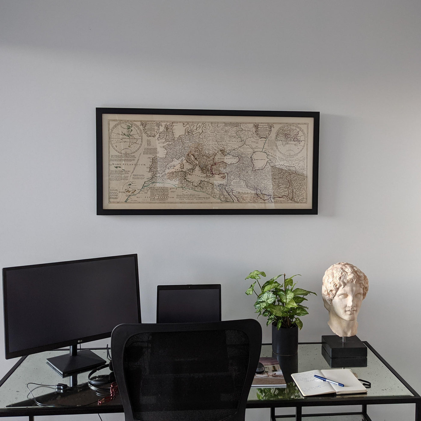 Old Roman Empire World Map From 400 AD - Giant Huge Rare Vintage Map of Byzantine