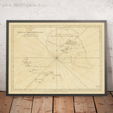 Ancien plan naval des Seychelles par Grenier, 1776 : Mahé, Amirantes, Trois Frères, Sept Frères, Banque des Seychelles 