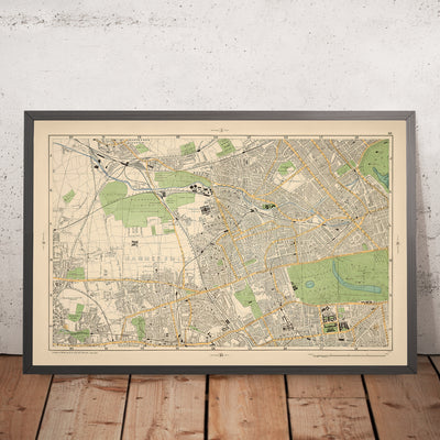 Old Map of West-Central London, 1900: Hyde Park, Kensington, Hammersmith, Museums, Wormwood Scrubs