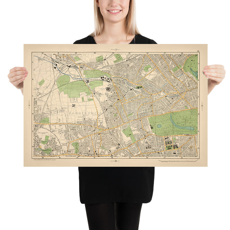 Old Map of West-Central London, 1900: Hyde Park, Kensington, Hammersmith, Museums, Wormwood Scrubs
