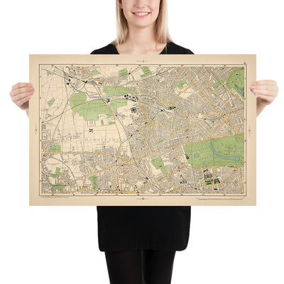 Old Map of West-Central London, 1900: Hyde Park, Kensington, Hammersmith, Museums, Wormwood Scrubs