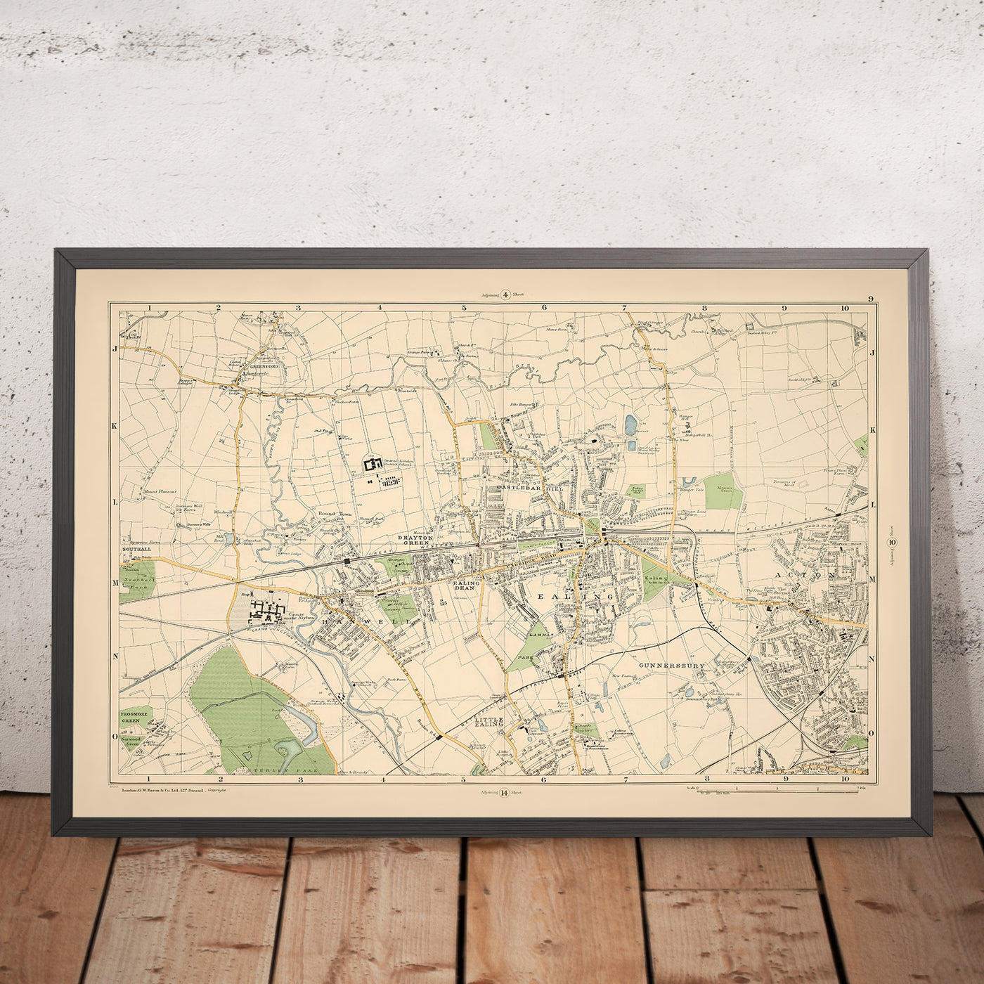 Old Map of West London, 1900: Hanwell, Ealing, Acton, Osterley Park, Gunnersbury Park