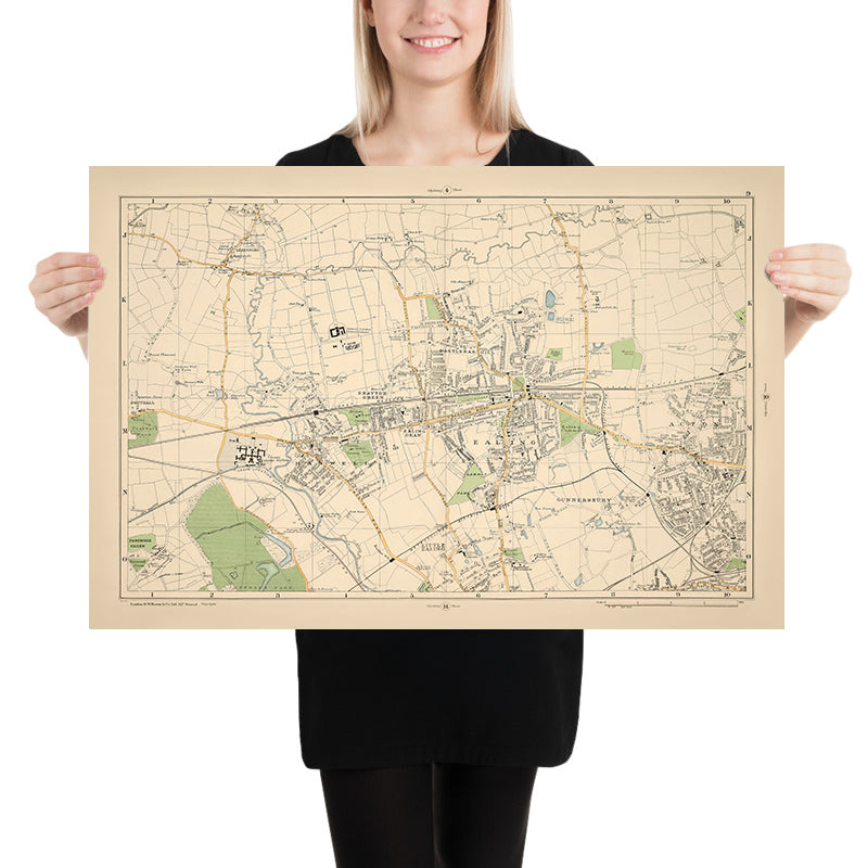 Old Map of West London, 1900: Hanwell, Ealing, Acton, Osterley Park, Gunnersbury Park