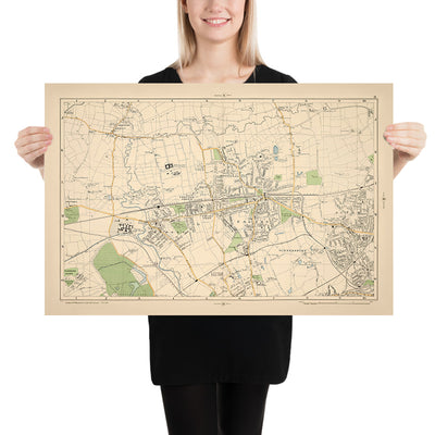 Old Map of West London, 1900: Hanwell, Ealing, Acton, Osterley Park, Gunnersbury Park