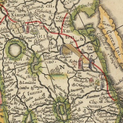 Old Map of The Silk Road, 1640 by Willem Blaeu & The Unique Maps Co.